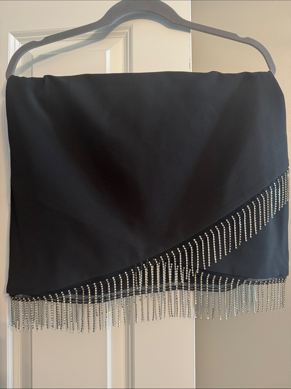House of Harlow 1960 Black Cropped Blazer and Crystal-Trim Skirt Set - Picture 6 of 10